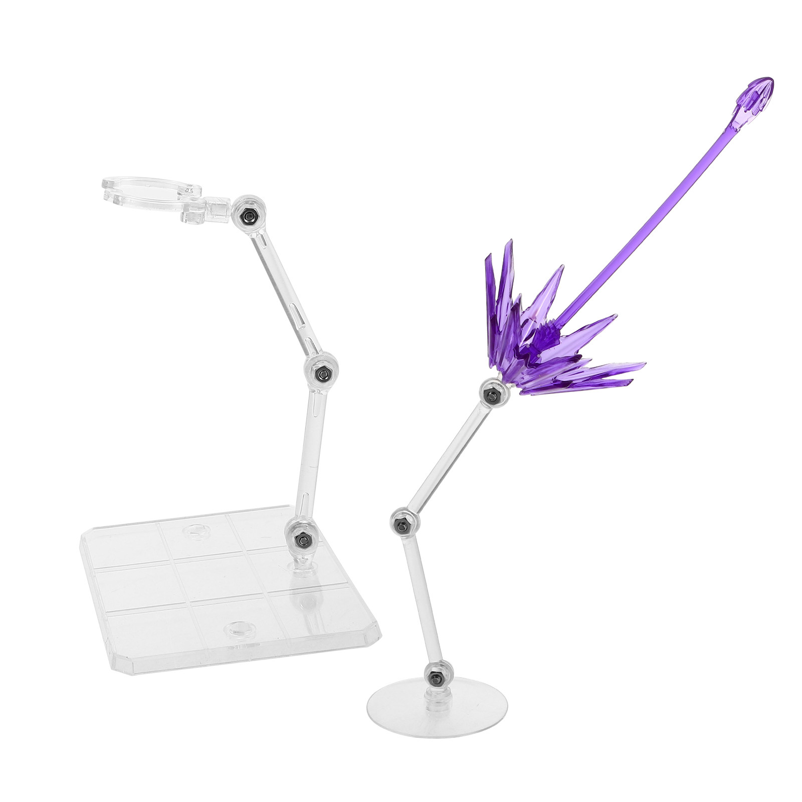 Action Figure Stand - 2個セット 特殊効果クリアアクションフィギュアスタンド ホルダーベース アクションモデルディスプレイスタンド用
