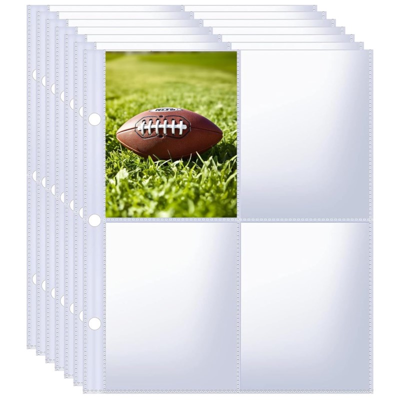 Trading Card Binder - 4ポケットフォトカードホルダーバインダー、トレーディングアルバム（野球、遊戯王、ポケモン、スポーツカード用）、スリーブ付きA5 6穴リフィルページ、子供用おもちゃ