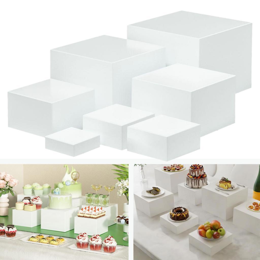 7 ピースアクリルキューブディスプレイボックスライザーディス - Display Risers Set のレビューと価格