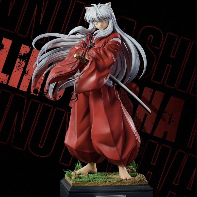 赤い着物を着た犬夜叉アニメアクションフィギュア、立ちポーズの - Action Figure Stand のレビューと価格