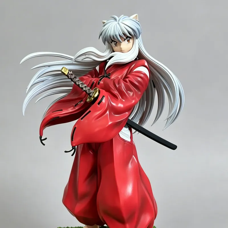 赤い着物を着た犬夜叉アニメアクションフィギュア、立ちポーズの - Action Figure Stand のレビューと価格